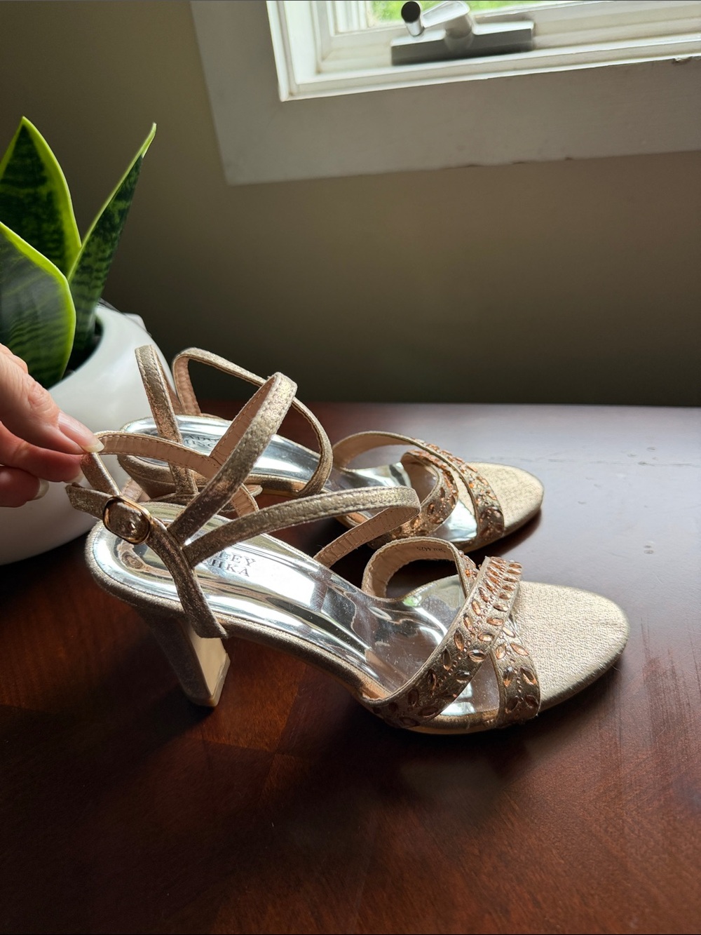 Badgley Mischka Gold Dress Sandals